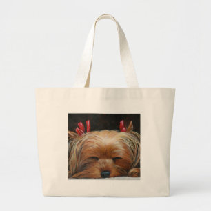 Bolsa Tote Grande "Sleepy Yorkie" com Arcos "Pet Art Gifts"