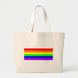 Bolsa Tote Grande smcroppedPureGayPrideRainbow