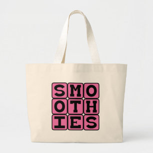 Bolsa Tote Grande Smoothies, Bebidas Saudáveis de Fruta