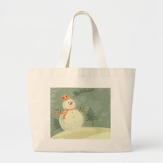 Bolsa Tote Grande Snowman (Frente)