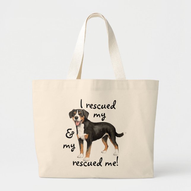 Bolsa Tote Grande Socorro Entlebucher Mountain Dog (Frente)