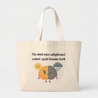 Bolsa Tote Grande Sol Chuva Cérebro Mente Iluminada Amarela Estudant