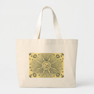 Bolsa Tote Grande Sol Estrelas Céu Noturno Antigo Zodíaco Medieval