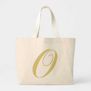 Bolsa Tote Grande Solteiro do ouro da letra O do monograma