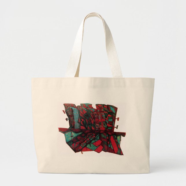 Bolsa Tote Grande sombra da cidade (Frente)