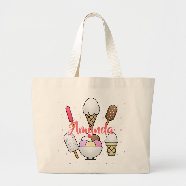 Bolsa Tote Grande Sonho de sorvete (Frente)