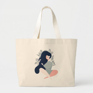 Bolsa Tote Grande Sonhos grandes do cabelo grande