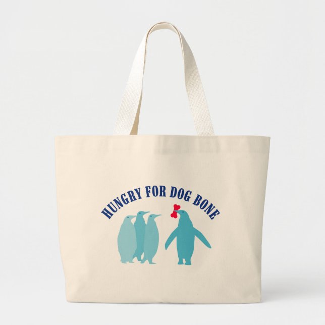 Bolsa Tote Grande Sopras de cão para pinguins (Frente)