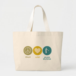 Bolsa Tote Grande Sopro de vidro do amor da paz