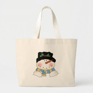 Bolsa Tote Grande Sorrindo Camisetas e presentes de boneco de neve