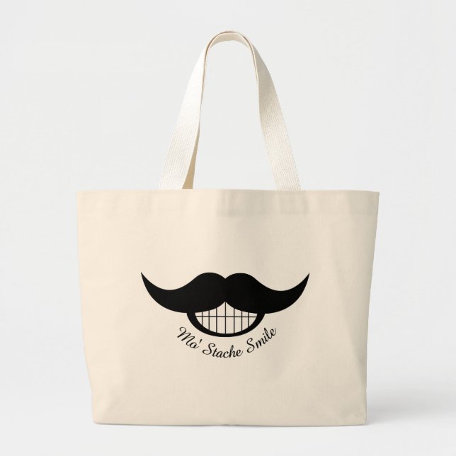 Bolsa Tote Grande Sorriso de bigode (Frente)