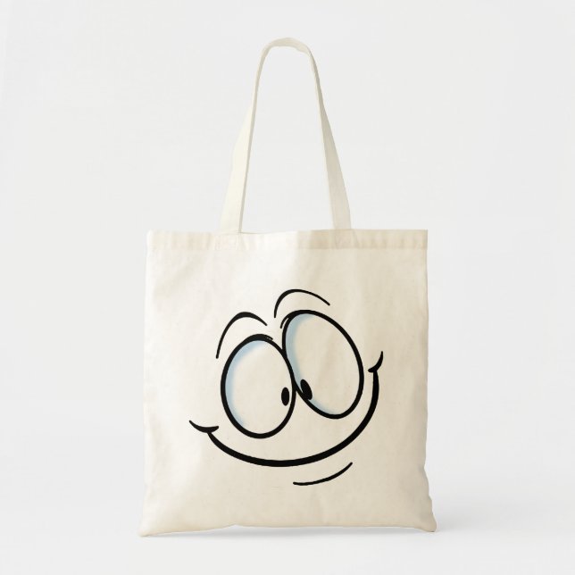 Bolsa Tote Grande Sorriso de Cartoon 2 (Frente)