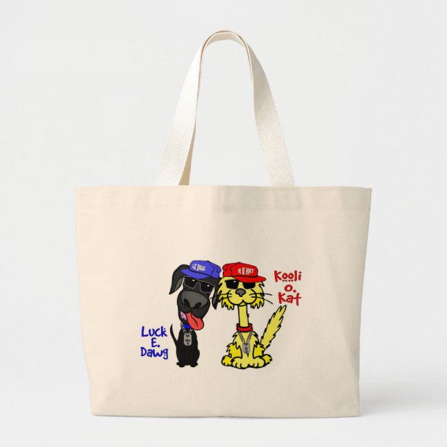 Bolsa Tote Grande Sorte E. Dawg e Kooli O. Kat - saco (Frente)