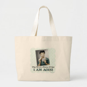 Bolsa Tote Grande Sou Aces Snarky Lady Retro Photo Art Motto