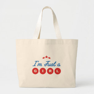 Bolsa Tote Grande "Sou Apenas uma GAROTA"Tipografia Retro