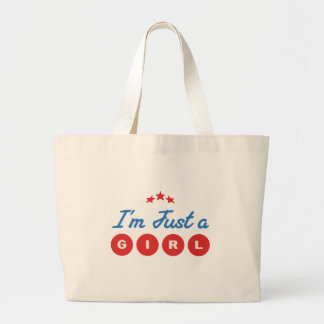 Bolsa Tote Grande "Sou Apenas uma GAROTA"Tipografia Retro