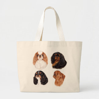 Bolsa Tote Grande Spaniel de brinquedo inglês (rei Charles) todas as