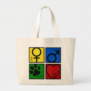 Bolsa Tote Grande Spay-Neuter-Adopt-Love