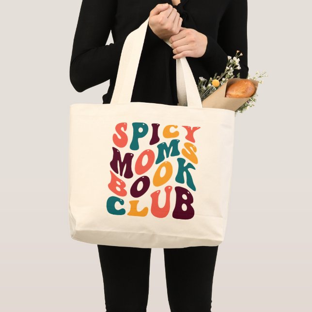 Bolsa Tote Grande Spicy Mães Club Souvenir Retro Style Groovy (Frente (produto))