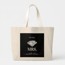 Bolsa Tote Grande Sr. & Sra. Wedding Black & White