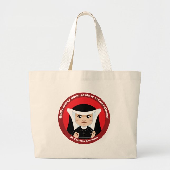 Bolsa Tote Grande St. Faustina Kowalska (Frente)