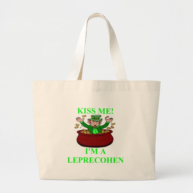 Bolsa Tote Grande St Patrick; 'design judaico irlandês sday (Frente)