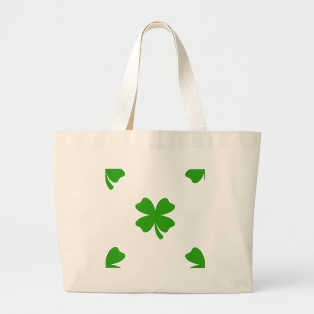 Bolsa Tote Grande st patricks clover emoji (Frente)
