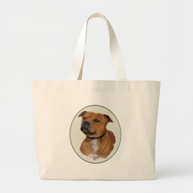 Bolsa Tote Grande Staffordshire Bull Terrier Gifts (Frente)