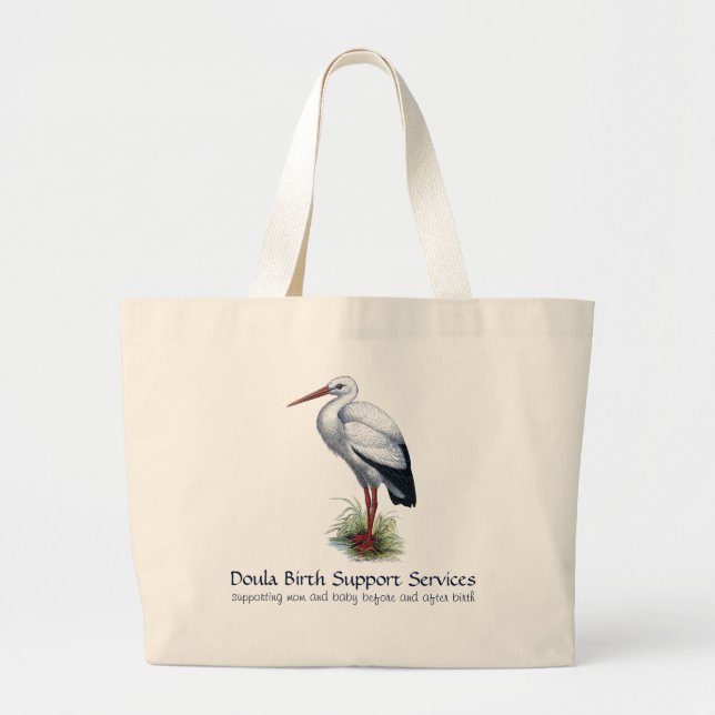 Bolsa Tote Grande Stork Doula Ou Promocional De Parteira (Frente)