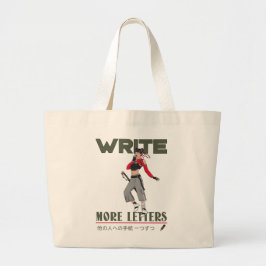 Bolsa Tote Grande Streetwear - Escreva mais Cartas em Japonês