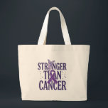 Bolsa Tote Grande Stronger Than Cancer Inspirational<br><div class="desc">Stronger Than Cancer InspirationalTote Bags – Hope & Courage Awareness Design Show strength, courage, and hope with this **Stronger Than Cancer inspirational design**. Created to honor fighters, survivors, and supporters, this powerful message reminds everyone that courage and hope can overcome even the toughest battles. Featuring a clean and uplifting design...</div>