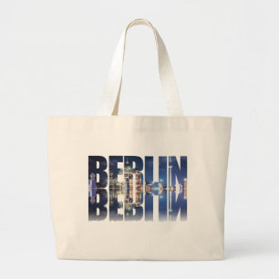 Bolsa Tote Grande Sumário de texto de Berlim