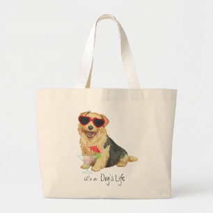 Bolsa Tote Grande Summer Norfolk Terrier Large Tote Bag