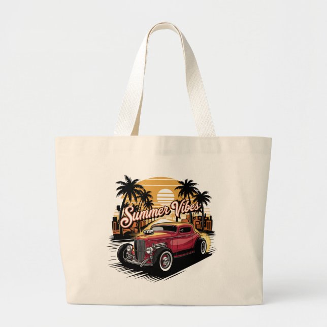 Bolsa Tote Grande Summer Vibes Classic Car (Frente)