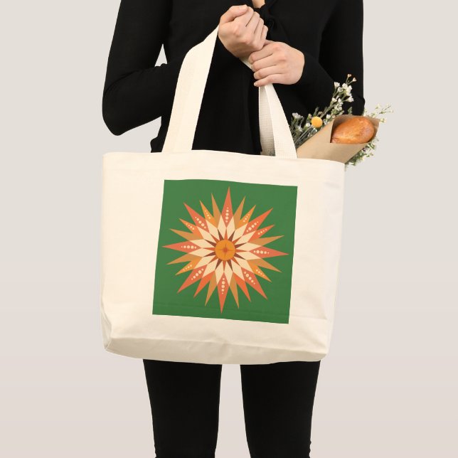 Bolsa Tote Grande Sunburst Boho Tote Bag (Frente (produto))