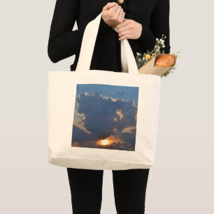 Bolsa Tote Grande Sunset com Formação de Nuvem Teacup por STaylor