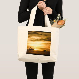 Bolsa Tote Grande Sunset No Oceano Pacífico - Grande Saco De Tota