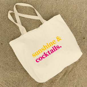 Bolsa Tote Grande Sunshine e Cocktails Vacation Beach
