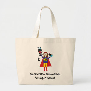 Bolsa Tote Grande Super-Herói Profissional Administrativo (Brunette)
