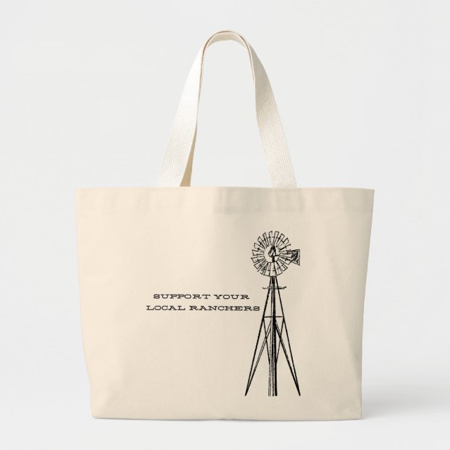 Bolsa Tote Grande Support your local ranchers tote (Frente)