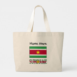 Bolsa Tote Grande Suriname Bandeira Surinamesa Personalizada 