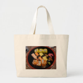 Bolsa Tote Grande Sushi Raw Comida Japonesa Refeição Deliciosa