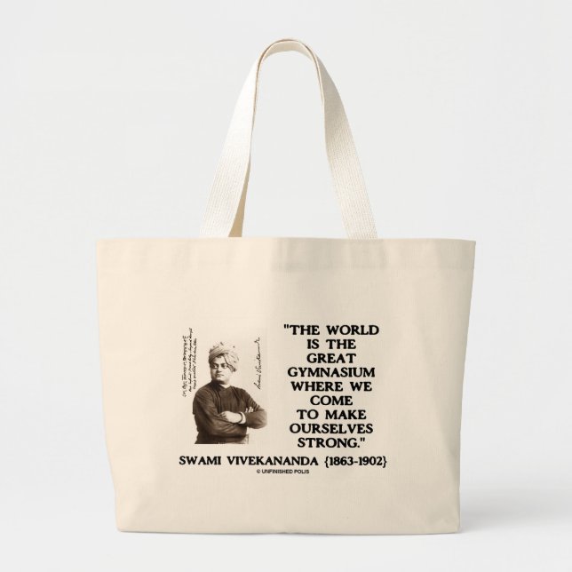 Bolsa Tote Grande Swami Vivekananda World Excelente Gymnasium Strong (Frente)