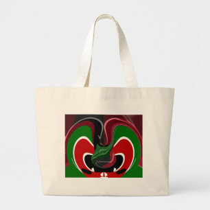 Bolsa Tote Grande Swirling Kenyan Flag: Uma arte moderna do Motif