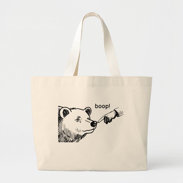 Bolsa Tote Grande T-Shirt de urso de Boop (Frente)