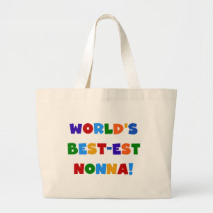Bolsa Tote Grande T-shirt e presente brilhantes das cores do Nonna