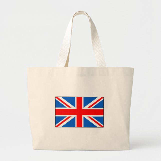Bolsa Tote Grande T-shirt e presentes britânicos da bandeira (Frente)