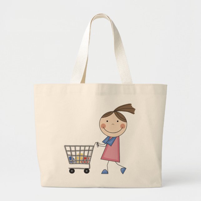 Bolsa Tote Grande T-shirt e presentes da compra da menina (Frente)