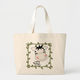 Bolsa Tote Grande T-shirt e presentes da zebra do bebê