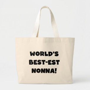 Bolsa Tote Grande T-shirt pretos e presentes do Melhor-est Nonna do